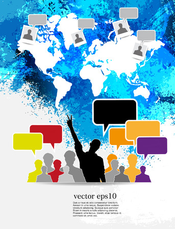 Social Media and network illustration  vectorのイラスト素材