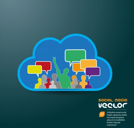 Social Media and network illustration  vectorのイラスト素材