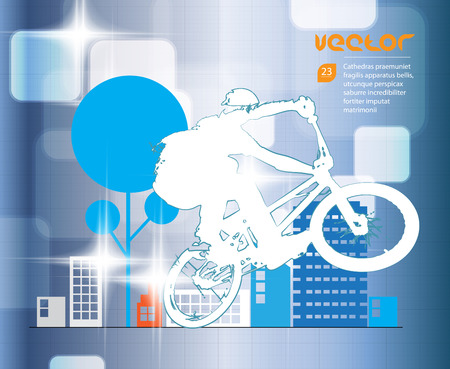 Vector of BMX cyclist のイラスト素材
