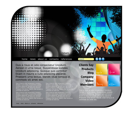 Music Website Template - Vector Design のイラスト素材