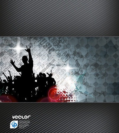 Music background with dancing peopleのイラスト素材