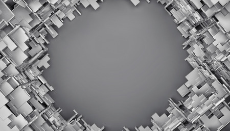 Abstract background with 3D cubes の写真素材