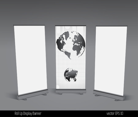 Abstract roll up banner display template for designers, vector eps 10 のイラスト素材