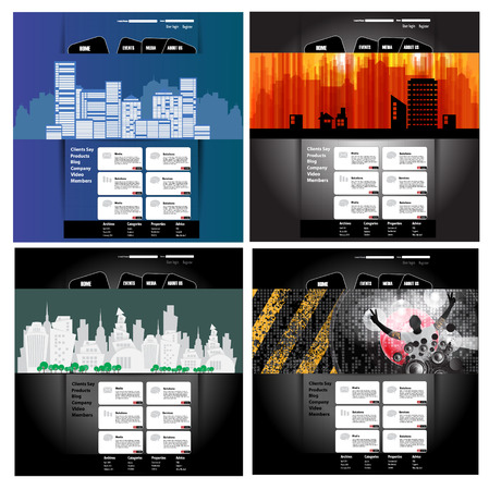 Set of Music Website Templateのイラスト素材