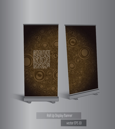 Roll-up with abstract background ready for use  Vector illustration  のイラスト素材