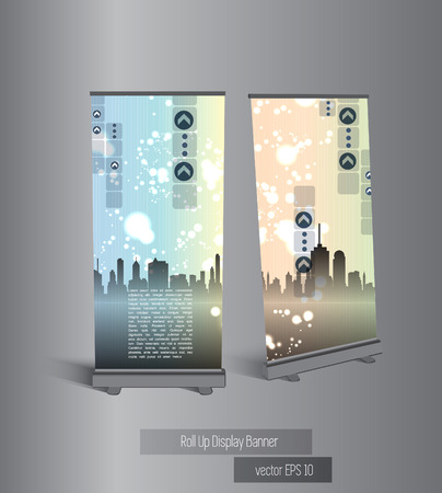 Banner stand display, vector のイラスト素材