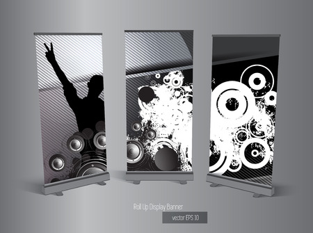 Roll up display banner, vector のイラスト素材