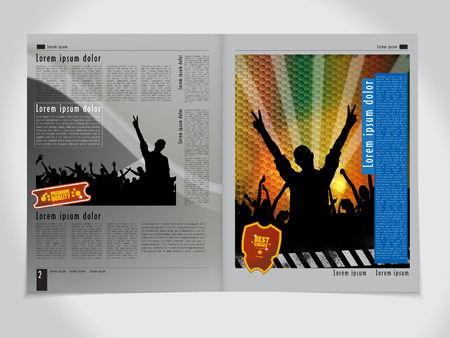 Magazine layout design  Editable vector のイラスト素材