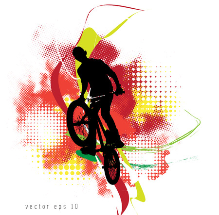 BMX cyclist, vectorのイラスト素材