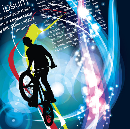 BMX cyclist, vectorのイラスト素材