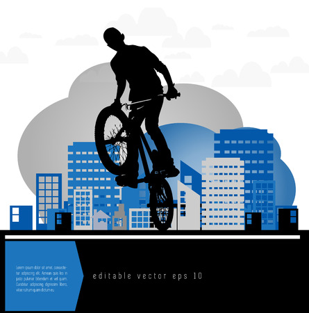 BMX cyclist, vectorのイラスト素材