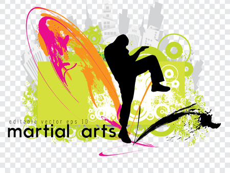 Karate kick  Vector illustration のイラスト素材