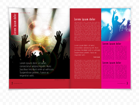 Template music event magazine. Vectorのイラスト素材