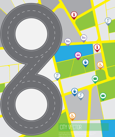 City and road のイラスト素材