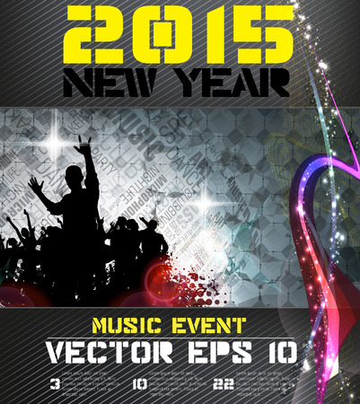 Music event illustration. Background for new year poster party, vector のイラスト素材