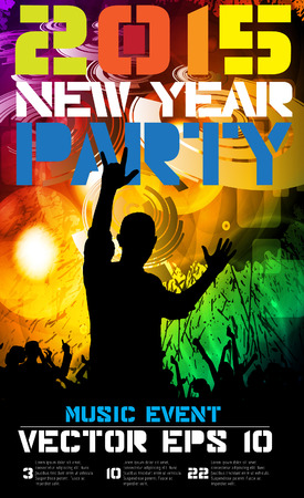 Music poster background with dancing people のイラスト素材