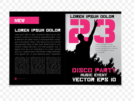 Template music event magazine. Vectorのイラスト素材