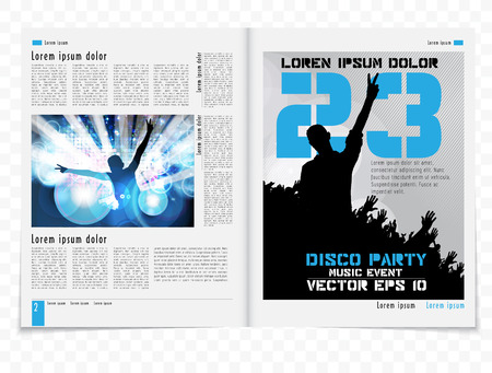 Template music event magazine. Vectorのイラスト素材