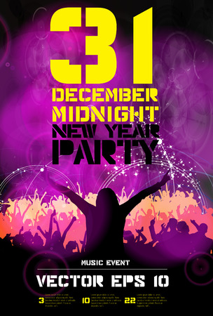 Music poster background with dancing people, vector のイラスト素材