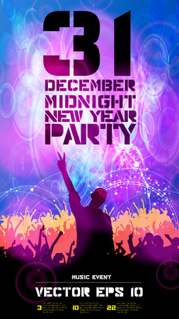 Music poster background with dancing people, vector のイラスト素材