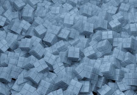 Abstract 3d cubes background in blue toned