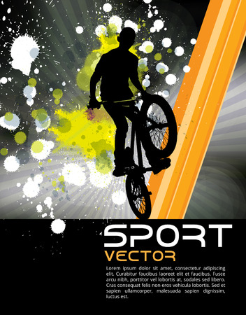 BMX, extreme sport vector illustrationのイラスト素材