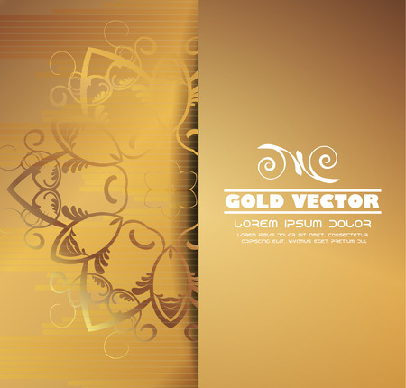 Gold background with floral ornaments, vectorのイラスト素材