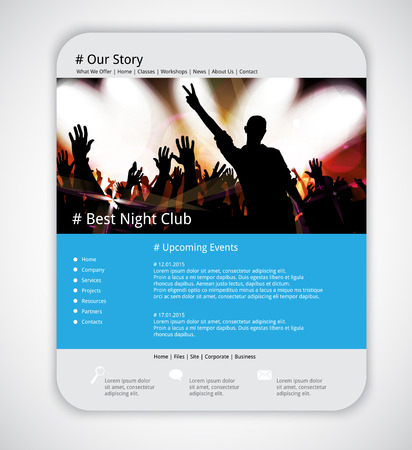 Website template with music event banner. Vectorのイラスト素材