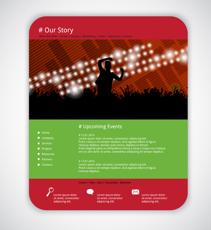 Website music template. Vectorのイラスト素材