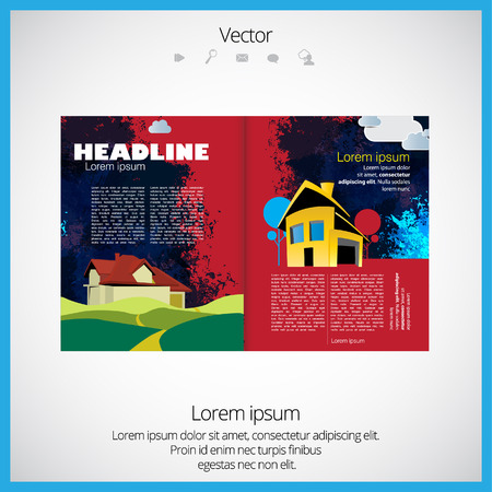 Layout magazine, vectorのイラスト素材