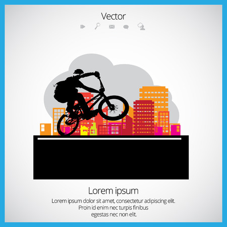 Tricks on the BMX bikeのイラスト素材