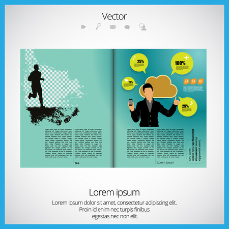 Open Magazine, vector Illustrationのイラスト素材
