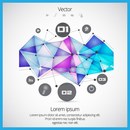 Abstract mesh background with circles, lines and shapesのイラスト素材
