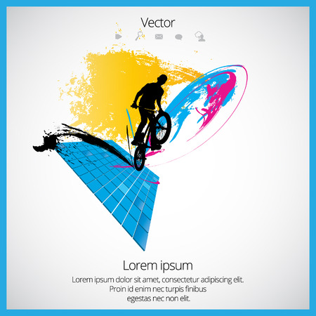 Vector image of BMX cyclistのイラスト素材