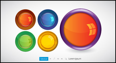 Colorful glossy button. vectorのイラスト素材