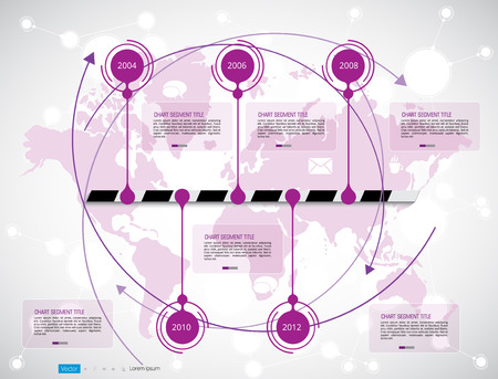Timeline Infographic, Vector design templateのイラスト素材