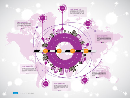 Timeline Infographic, Vector design templateのイラスト素材