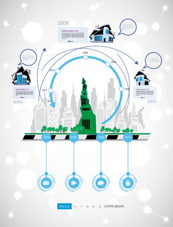 Timeline Infographic, Vector design templateのイラスト素材