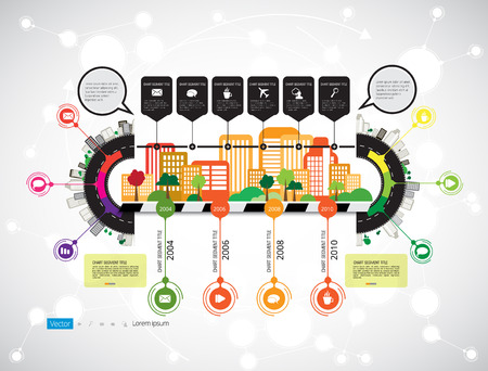 Timeline Infographic, Vector design templateのイラスト素材