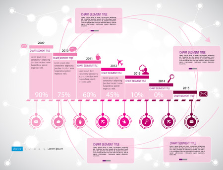 Timeline Infographic, Vector design templateのイラスト素材