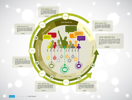 Timeline Infographic, Vector design templateのイラスト素材