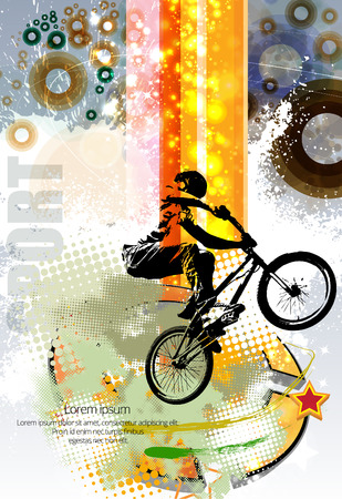 Freestyle young male riderのイラスト素材