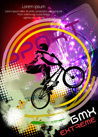 Freestyle young male riderのイラスト素材