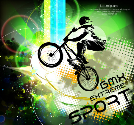 Freestyle young male riderのイラスト素材