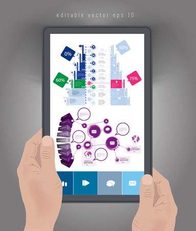 Tablet presentation of infographic vectorの写真素材