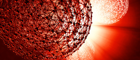 Abstract futuristic technology background moleculesの写真素材