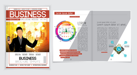 Business magazine layout. Editable vectorのイラスト素材