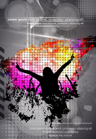 Music background with dancing peopleのイラスト素材