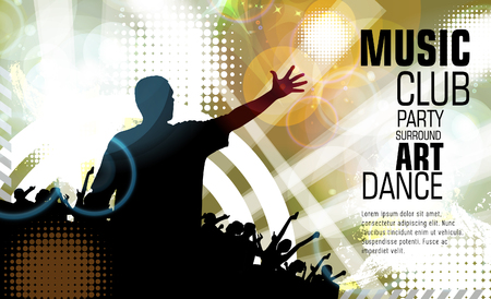 Disco party. Music event background for poster or bannerのイラスト素材