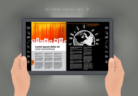 E-magazine layout. Editableのイラスト素材